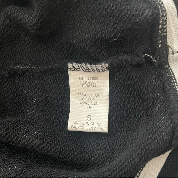 NWT Evereve Chaser Linen French Terry Short Sleeve Sweatshirt Striped Tee Size S - Picture 4 of 7